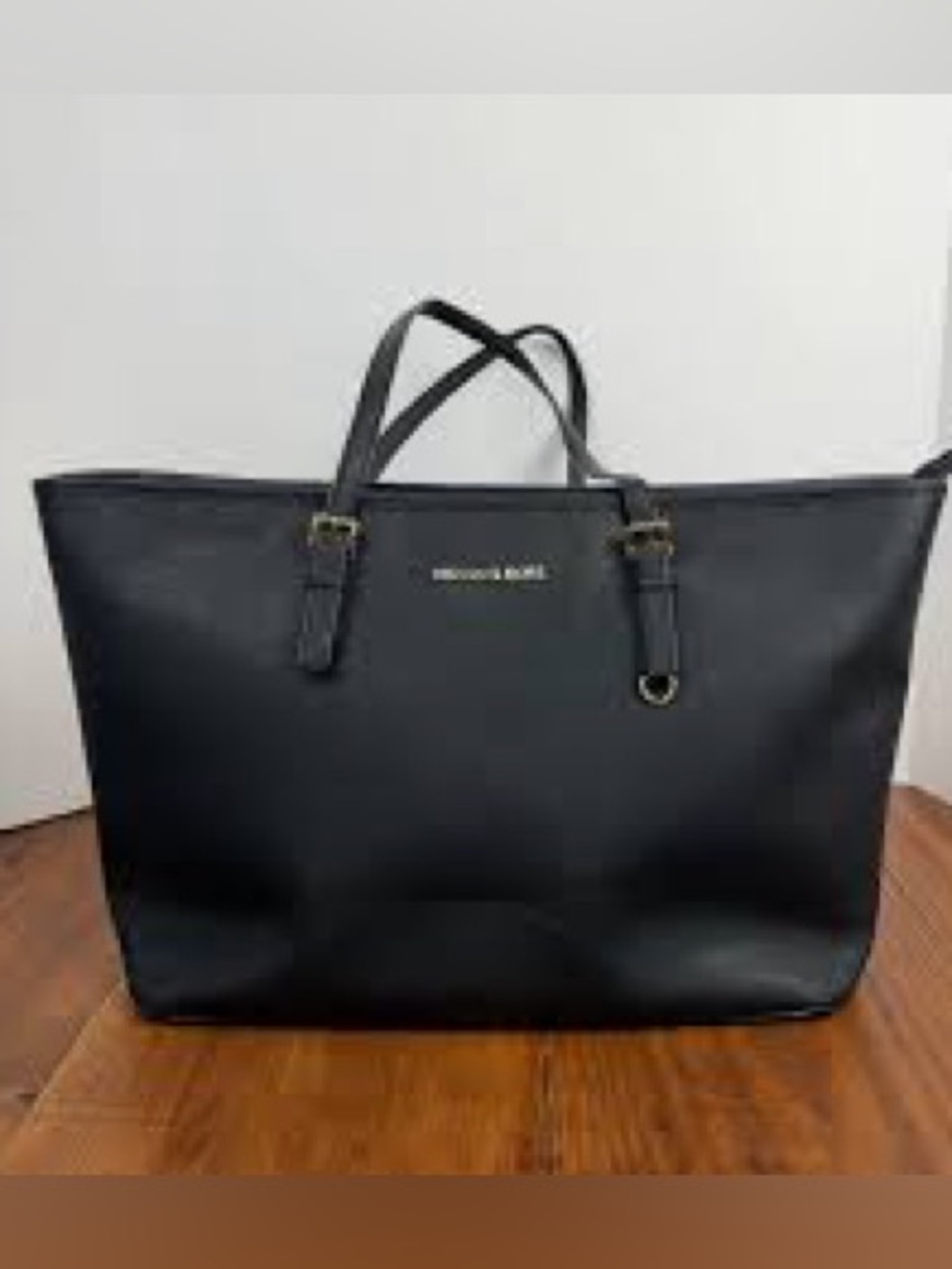 🔮Michael Kors🔮Jet Set Travel Black Leather Tote Bag-Imperfections in Photos